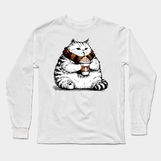 Chonky Pumpkin Spice Latte Cat Long Sleeve T-Shirt